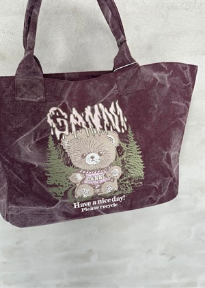 Medium trapeze shopper now teddy bear Port Royale C2080040 Ganni 